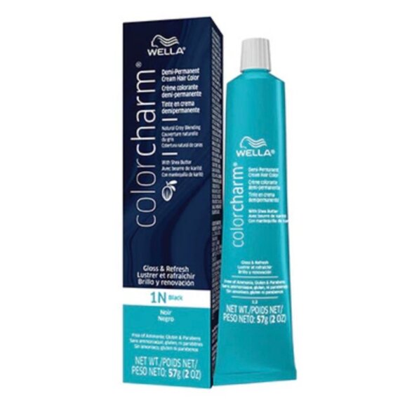 SOLD! WELLA Colorcharm Demi-Permanent Cream Hair Dye 1N BLACK - Picture 1 of 1